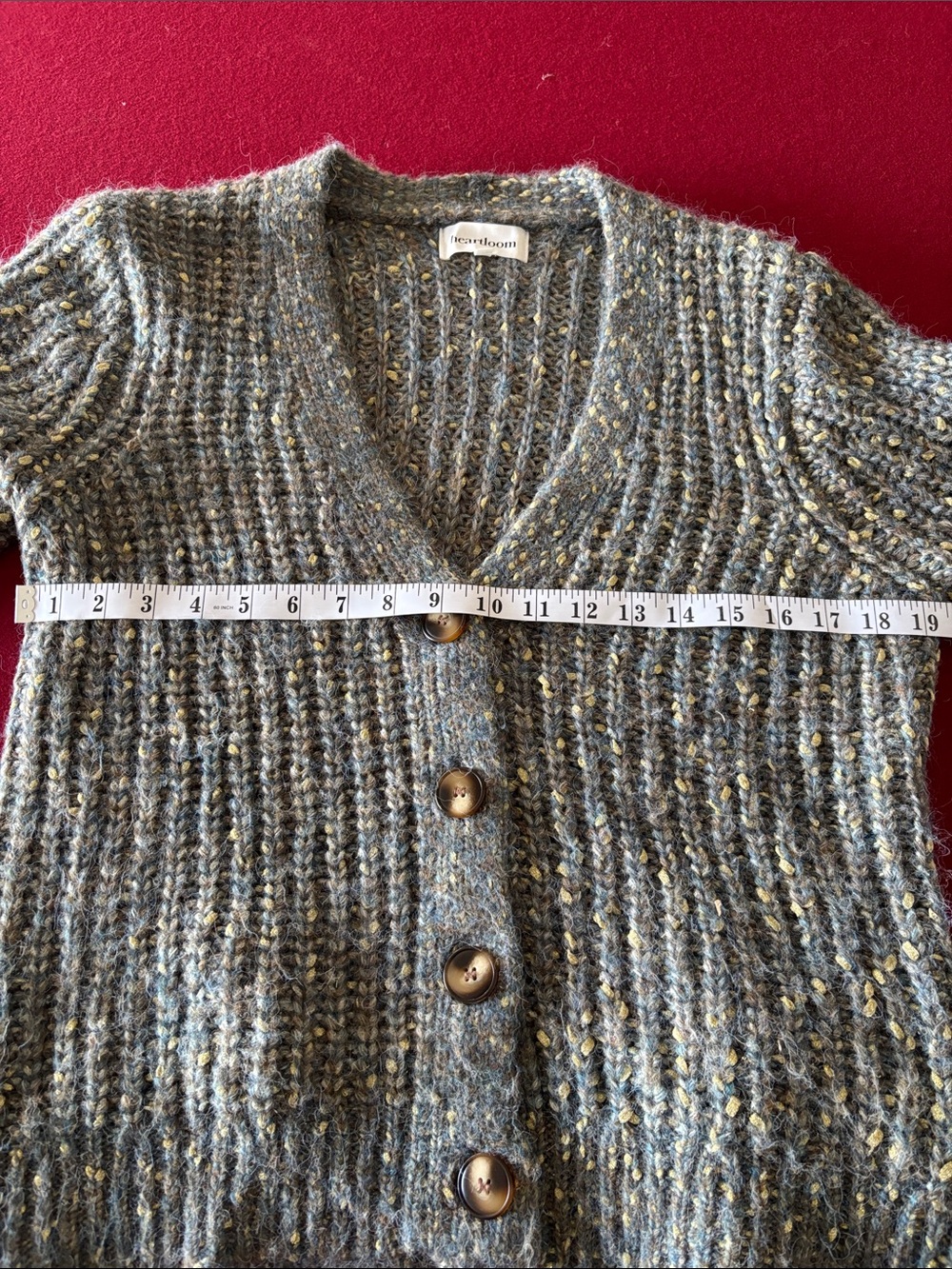 Heartloom Emmeline Cardigan in Spruce Sz M - Picture 8 of 10